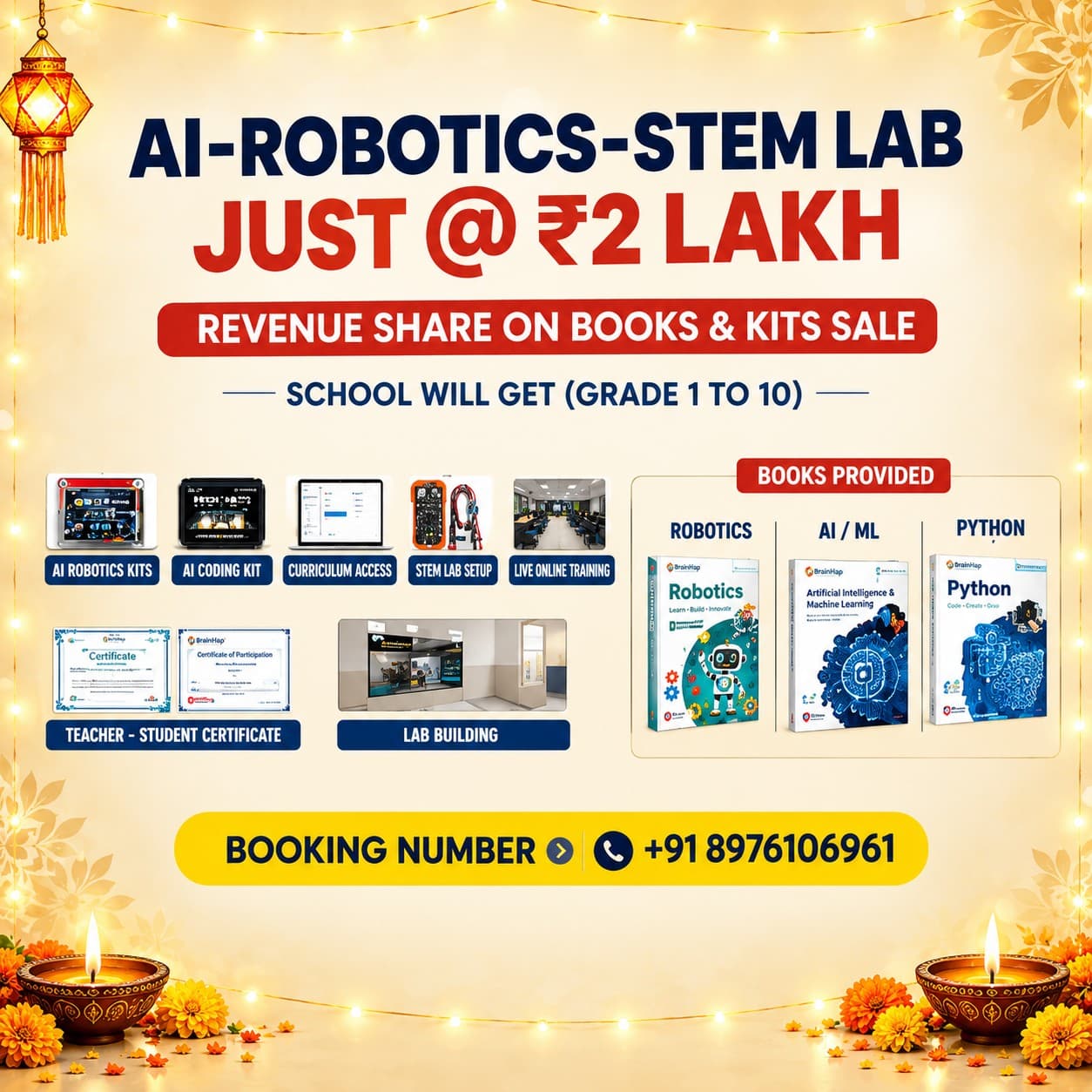 AI-Robotics-STEM Lab Just @ ₹2 Lakh - Revenue Share on Books & Kits Sale