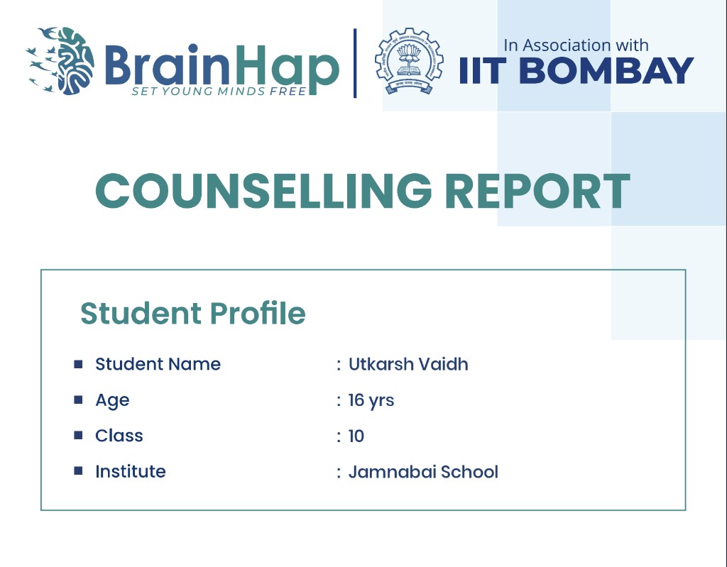 Student Profile & Counselling Report Cover